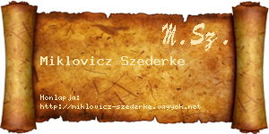 Miklovicz Szederke névjegykártya